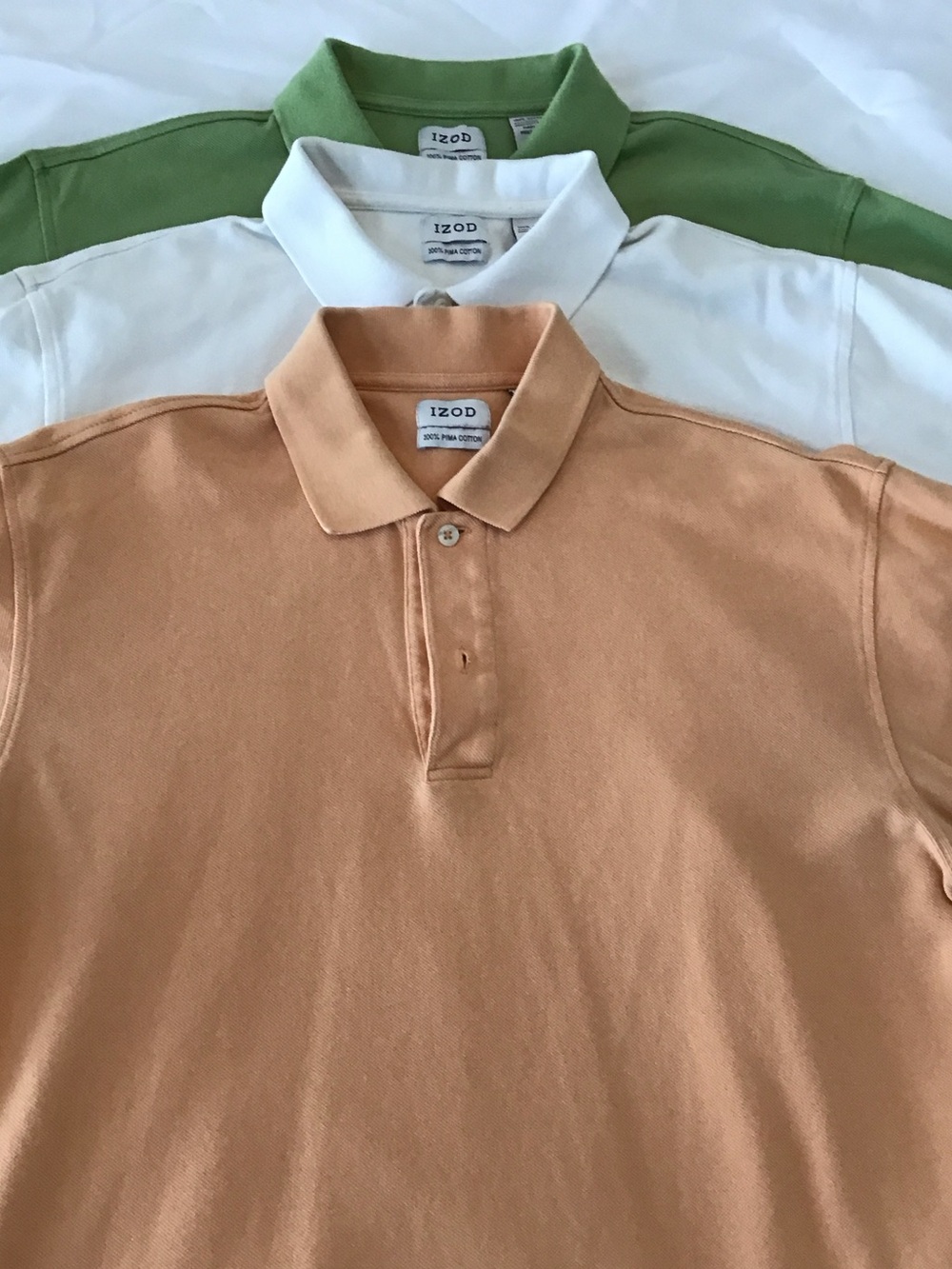 IZOD Men’s Peach, White & Green Polo Trio
